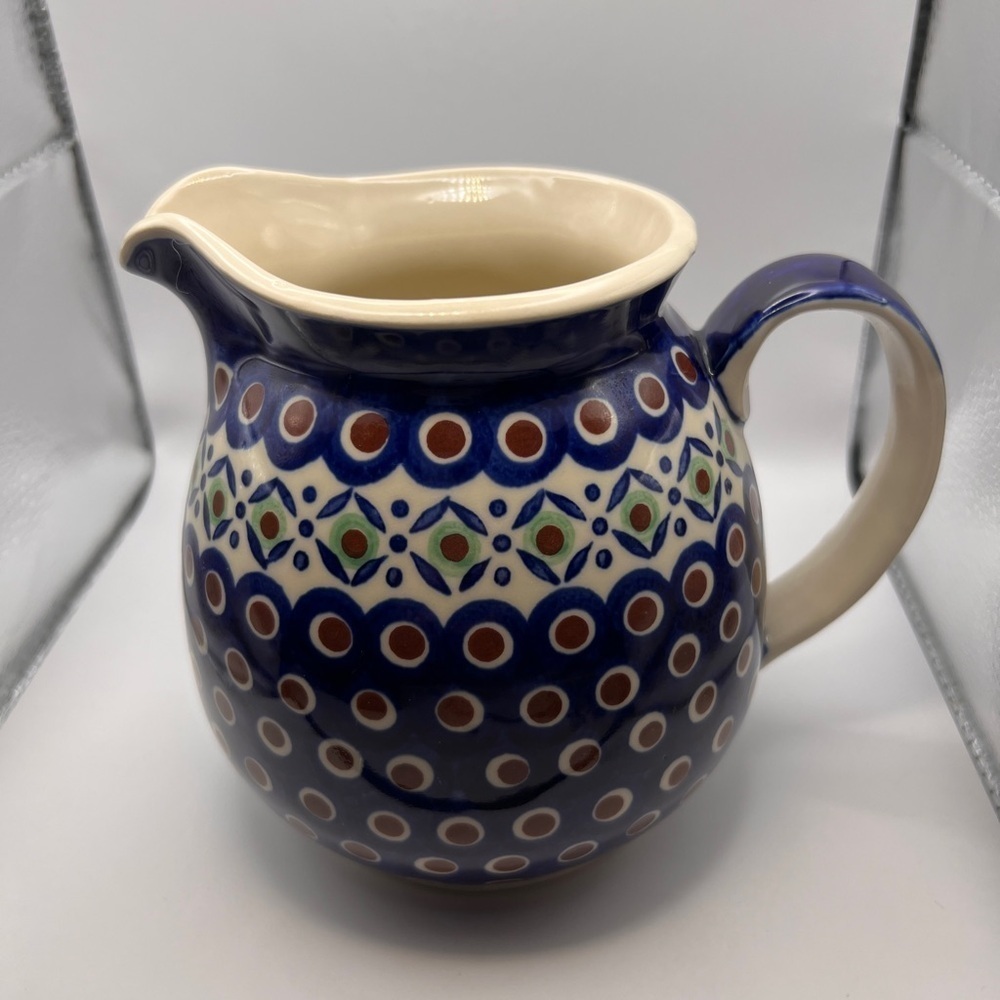Boleslawiec Hand Made Pottery Pitcher Made in Poland